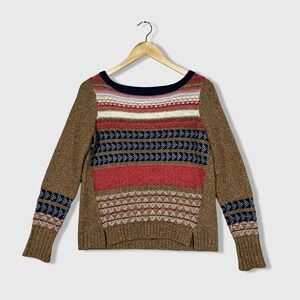 Sparrow Fair Isle Knit Sweater Womens XS Geometric Boho Retro Gradmacore Cozy